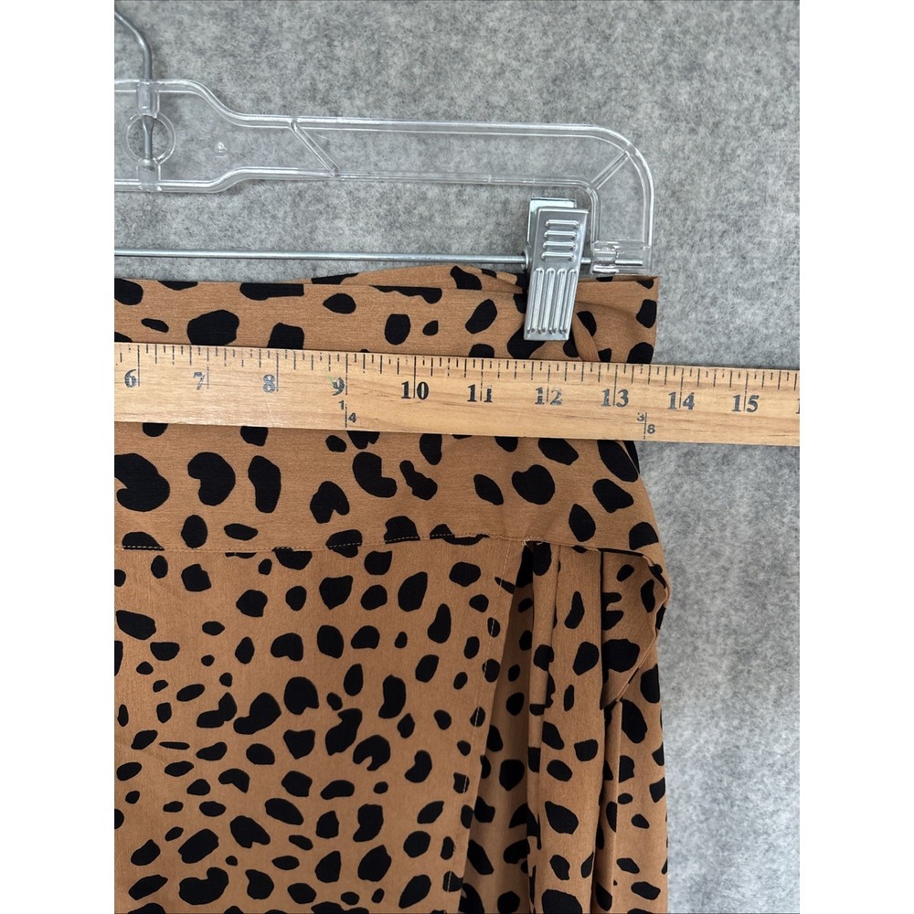 Lulu's Tan Cheetah Animal Print Wrap Midi Skirt Women's Small Tie Bow Waist - Picture 13 of 16